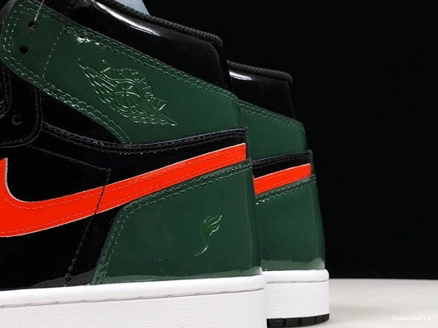 OG AV3905-038 Team x 1 High SoleFly Jordan Air Black Orange-Fir Retro 0603